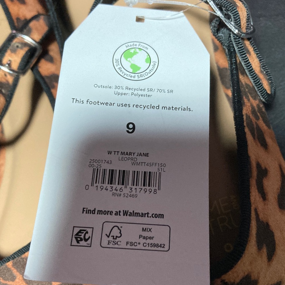 Time and Tru Women's Animal Print Mary Jane Flats - Picture 5 of 9